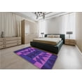 thumbnail image 5 of Ahgly Company Machine Washable Indoor Square Transitional Purple Plum Purple Area Rugs, 4' Square, 5 of 7