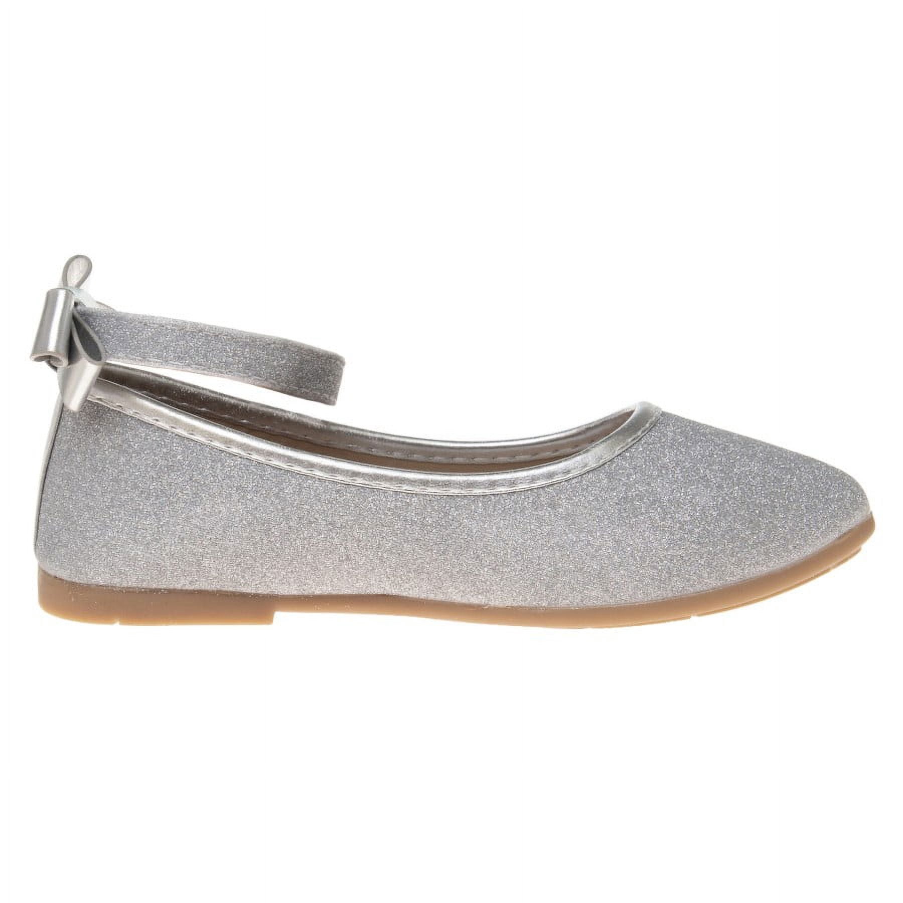 Kensie Girl Little Kids Ballerina Flats, Silver, 3