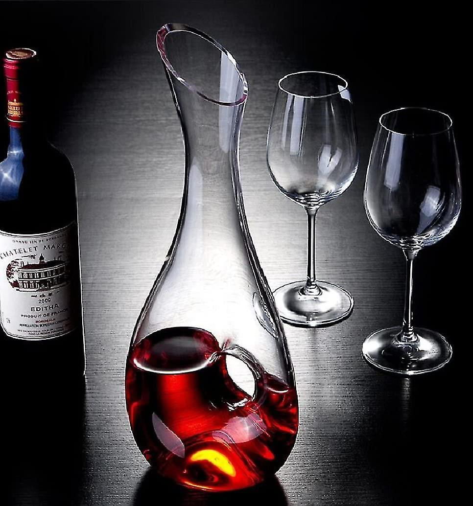 Clear Wine Decanter 1.2L Lead Free Glass Wine Decanter Wine Accessory for Dinning Wine Party 
