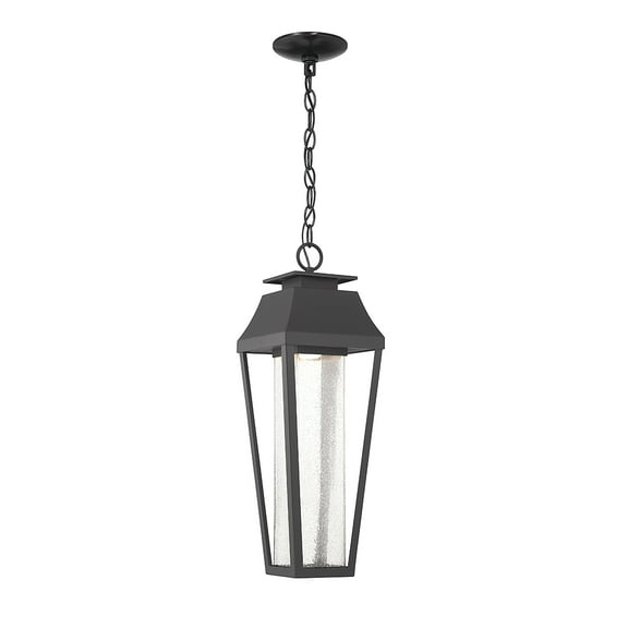 Matte Black LED Outdoor Hanging Lantern from the Brookline Collection