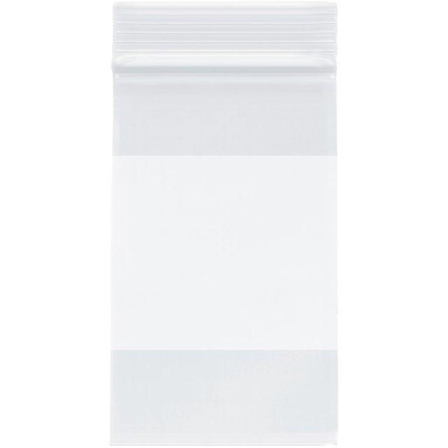 Plymor 3"" x 5"" (paquete de 200) 4 Mil con bolsas de plástico resellables con cremallera resistente de bloque blanco