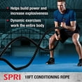 thumbnail image 3 of SPRI Battle Rope - Weighted Rope for Strength Training,Durable Conditioning Rope - 18ft Long with 1.5" Thickness,Black, 3 of 10