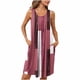 thumbnail image 2 of Camisón sin mangas con bolsillos y estampado para mujer, camisón plisado con cuello redondo, vestido de poliéster para mujer, 2 of 7