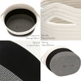 thumbnail image 6 of Sea Team Oval Cotton Rope Woven Storage Basket with Handles, 16 x 13 inches, White & Mottled Black, 6 of 7