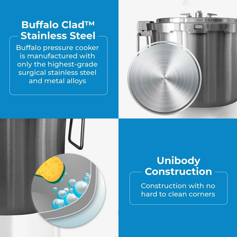 Buffalo clad quick pot stainless steel pressure cooker canner hotsell