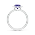 thumbnail image 2 of ANGARA Natural Vintage Style Claw-Set Round 1.45 ct Tanzanite Halo Ring in 14K White Gold for Women (Size-7mm) | December Birthstone, Anniversary, Jewelry Gift for Women | Natural Tanzanite Ring, 2 of 8