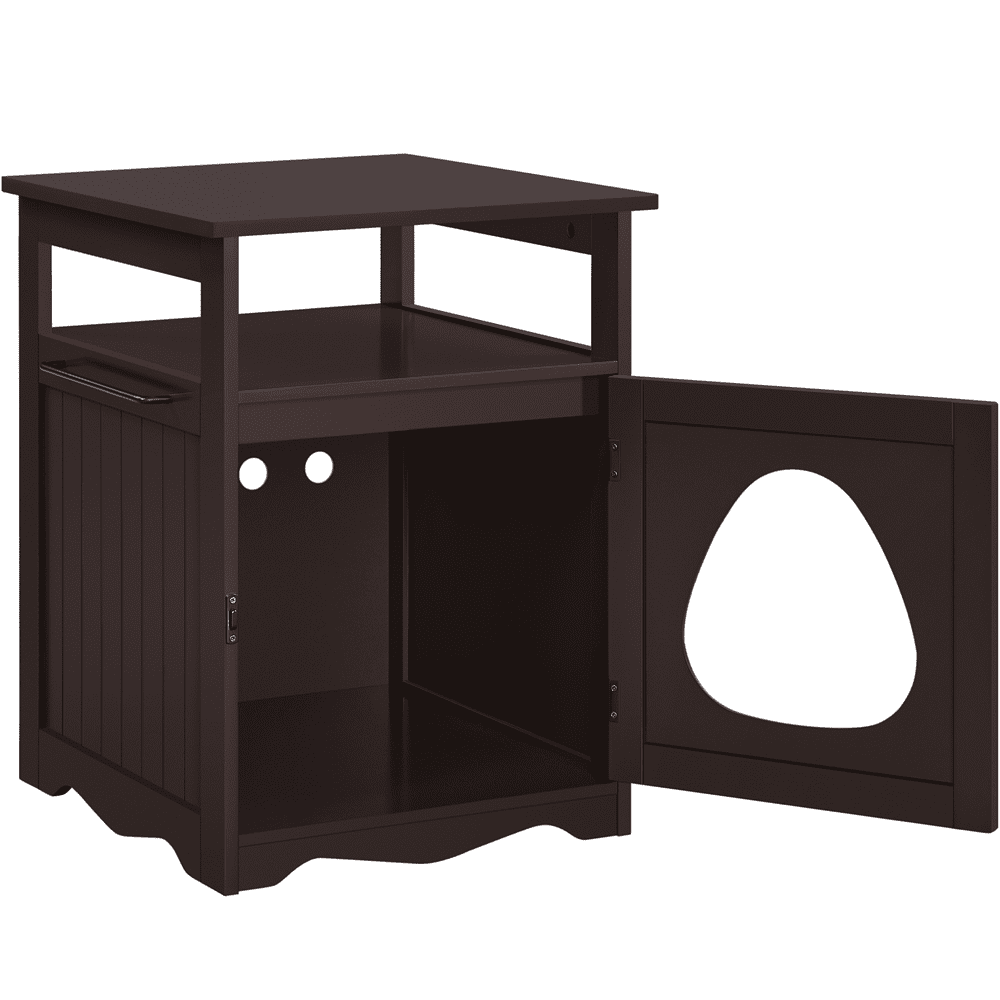 Renwick 25.5''H Pet Litter Box Wood End Table for Living Room, Espresso