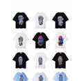 thumbnail image 2 of Camiseta para Hombre 2024 Camiseta para Hombre Carta enmascarada Estampado para Hombre Casual Manga Corta Algodón Suelto Manga Corta Top, 2 of 5