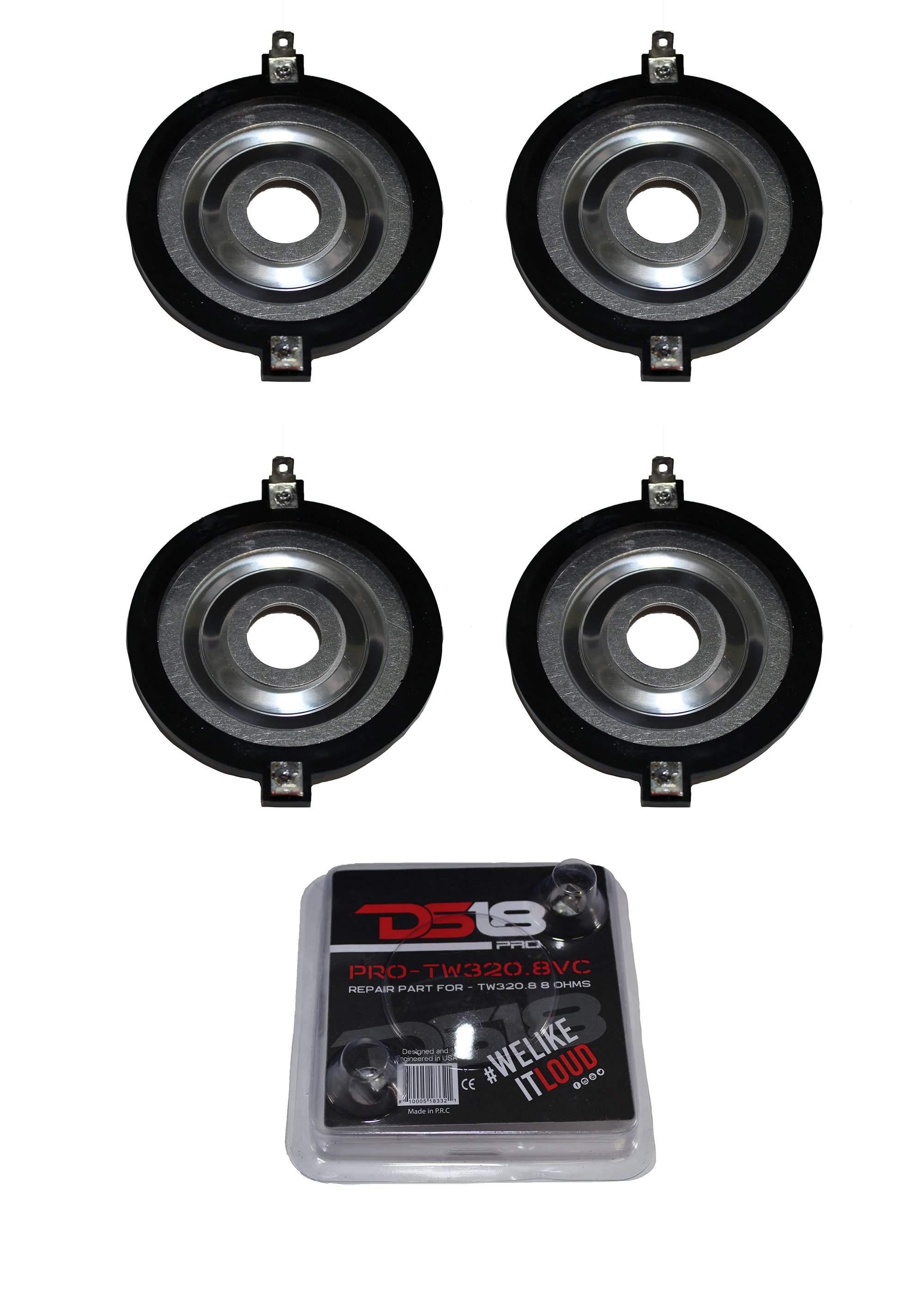 2 Pair of PRO Replacement Diaphragm for PROTW320 And Universal 1.5" VCL 8 Ohm