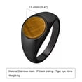 thumbnail image 4 of 11.2mm Blue Brown Round Stone Band Men Women's Stainless Steel Ring Size 7-11, 4 of 5