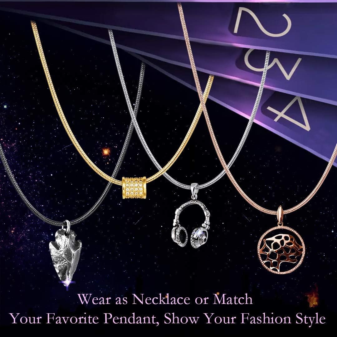 ChainsHouse 1.0mm Thin Gold Plated Snake Chain Necklaces for Women Men Waterproof Silver Lobster Clasp 18"-30" Jewelry Gift