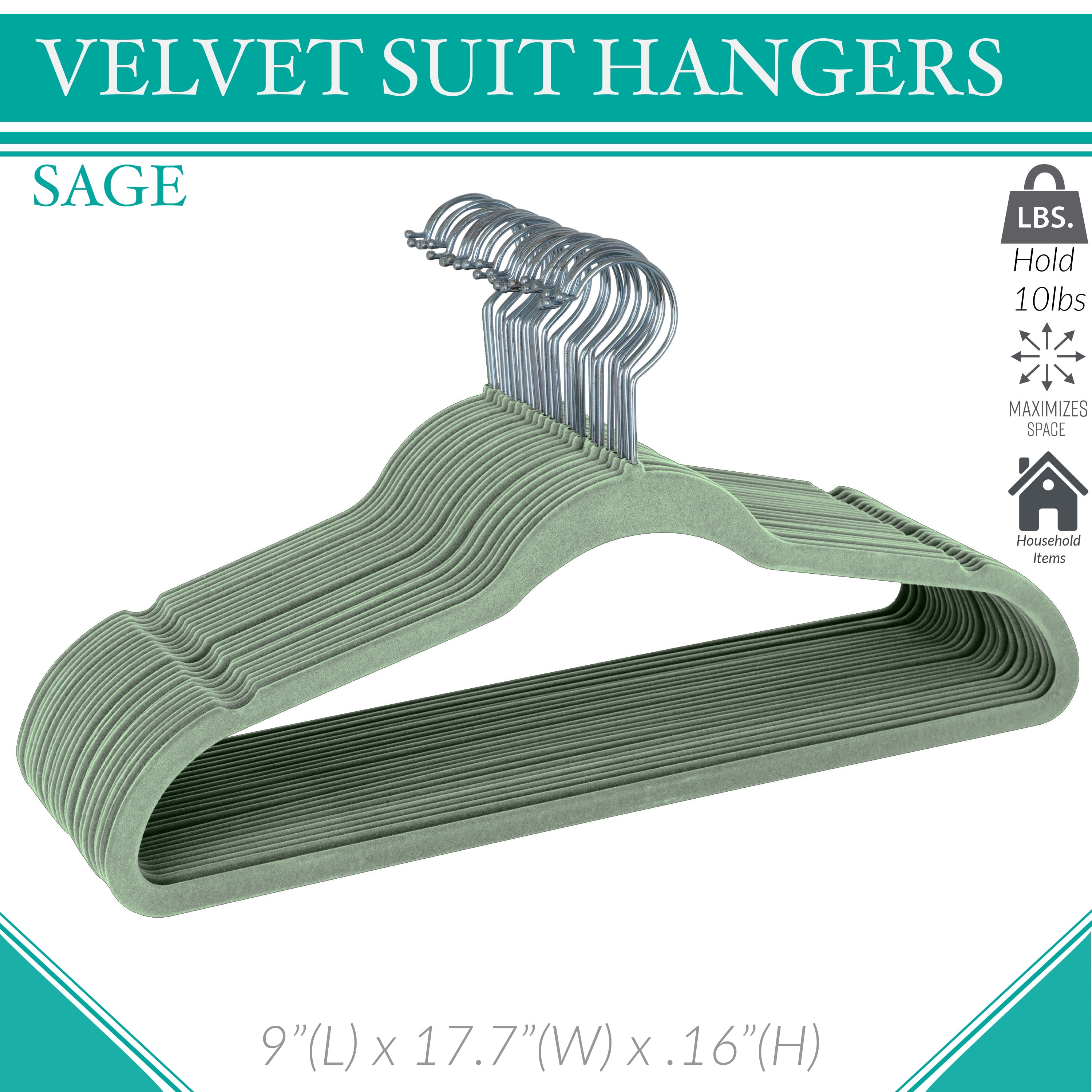 Simplify 25 Pack Slim Velvet Suit Hangers in Ivory