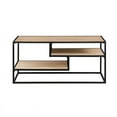 thumbnail image 3 of 40" Contemporary Metal and Wood TV Stand - Coastal Oak, 3 of 6