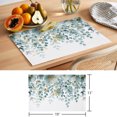 thumbnail image 6 of Teal Tulip Eucalyptus Placemats Set of 8 Spring Summer Botanical Floral Chic Place Mats Indoor Wipeable Table Mats Washable Cloth Dining Table Placemats for Kitchen Holiday Party Decor 13x19 Inch, 6 of 9