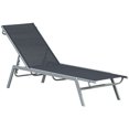 thumbnail image 1 of Outsunny Chaise Longue avec Dossier 5 Positions, Noir, 1 of 10