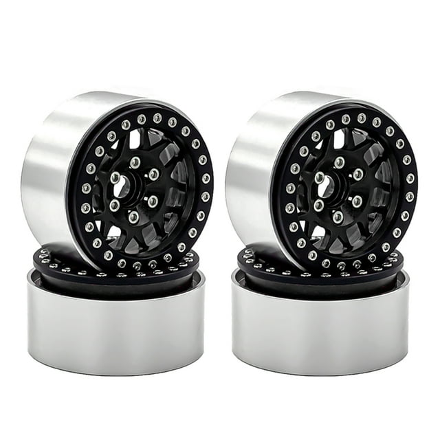 Yeacher Aluminum Alloy Wheel Rim Beadlock Wheel Rims Hub 4pcs 1.9inch Replacement for 1/10 TRX4