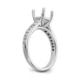 thumbnail image 6 of Solid 14K White Gold Diamond Side-Stones with CZ Cubic Zirconia Center Stone Engagement Ring Size 7, 6 of 8