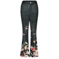 thumbnail image 4 of Womens Jeans Summer Fashionable Valentine's Day Casual Comfortable Floral Print Slit Denim Like Womens Pants, 4 of 7