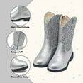 thumbnail image 2 of Kids Western Boots Girls Cowgirl Boots Unisex-Child Mid Calf Glitter Toddler Cowboy Boot Little Big Kids Western Riding Shoes, 2 of 5