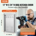 thumbnail image 5 of VEVOR BBQ Access Door, 17W x 24H Inch Single Outdoor Kitchen Door, Stainless Steel Flush Mount Door, Wall Vertical Door with Handle, Vents and Hook, for BBQ Island, Grilling Station, 5 of 9