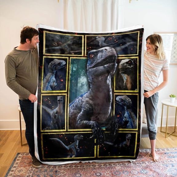 [60x50inch] [Vibrant Bazaar] Dinosaur Pattern Blanket, Soft Warm Throw Blanket, Air-conditioned Room Blanket, Warm Nap Blanket for Home Bedroom Living Room