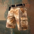 thumbnail image 2 of Summer Mens Cargo Shorts Tie-Dye Print Ethnic Loose Fit Trousers Travel Hiking Casual Athletic Beach Shorts With Pockets, 2 of 3