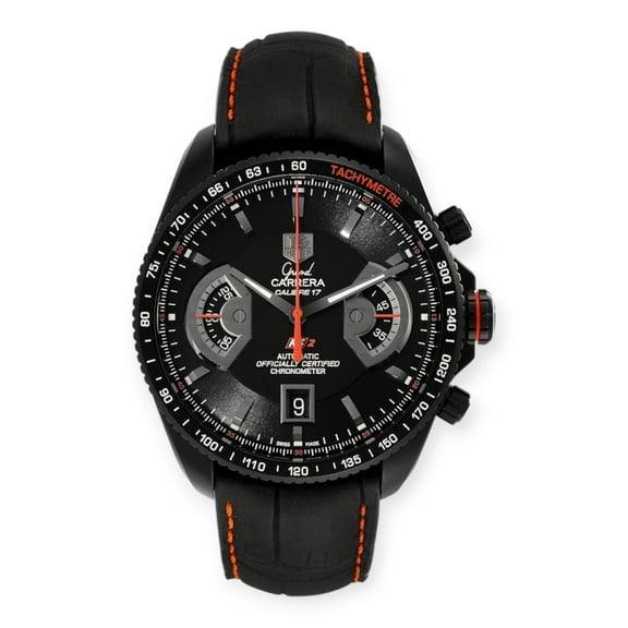 Pre-Owned Tag Heuer Grand Carrera CAV518B Titanium Black PVD Mens Watch