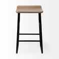 thumbnail image 3 of Mercana Conan 25" Seat Height Brown Wood Seat Black Metal Base Stool, 3 of 6