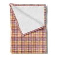 thumbnail image 2 of Colorful Soft Flannel Fleece Blanket, Funky Striped Patterns Gingham Style Abstract Vintage Art Checkered Plaid Design, Cozy Plush for Indoor and Outdoor Use, 50" x 60", Multicolor, by Ambesonne, 2 of 5