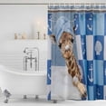 thumbnail image 3 of Funny Giraffe Shower Curtain, Waterproof Shower Curtains for Bathroom, Cute Art Modern Lovely Animals on Showering Washable Fabric Bathtub Curtain Set Bath Decor with 12 Hooks 48"x72", 3 of 8