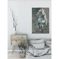 thumbnail image 4 of Parvez Taj "Running White Horse" Painting Print on Wrapped Canvas, 4 of 7