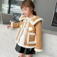 thumbnail image 6 of MXIEZI 1-12 Y Girls Leather Outerwear Girls Fall Winter Padded Windproof Thick Warm Coats for Kids Toddler Fleece Lined Jacket, 6 of 8