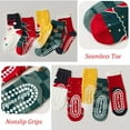 thumbnail image 3 of 5Pairs Baby Toddler Christmas Socks Kids Non Slip Grip Socks Xmas Cotton Winter Holiday Cozy Socks for Boy/Girl Children, 3 of 7