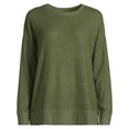 thumbnail image 4 of Time and Tru Women's Hacci Knit Pullover with Long-Sleeves, Single and 2-Pack, Sizes XS - XXL, 4 of 6