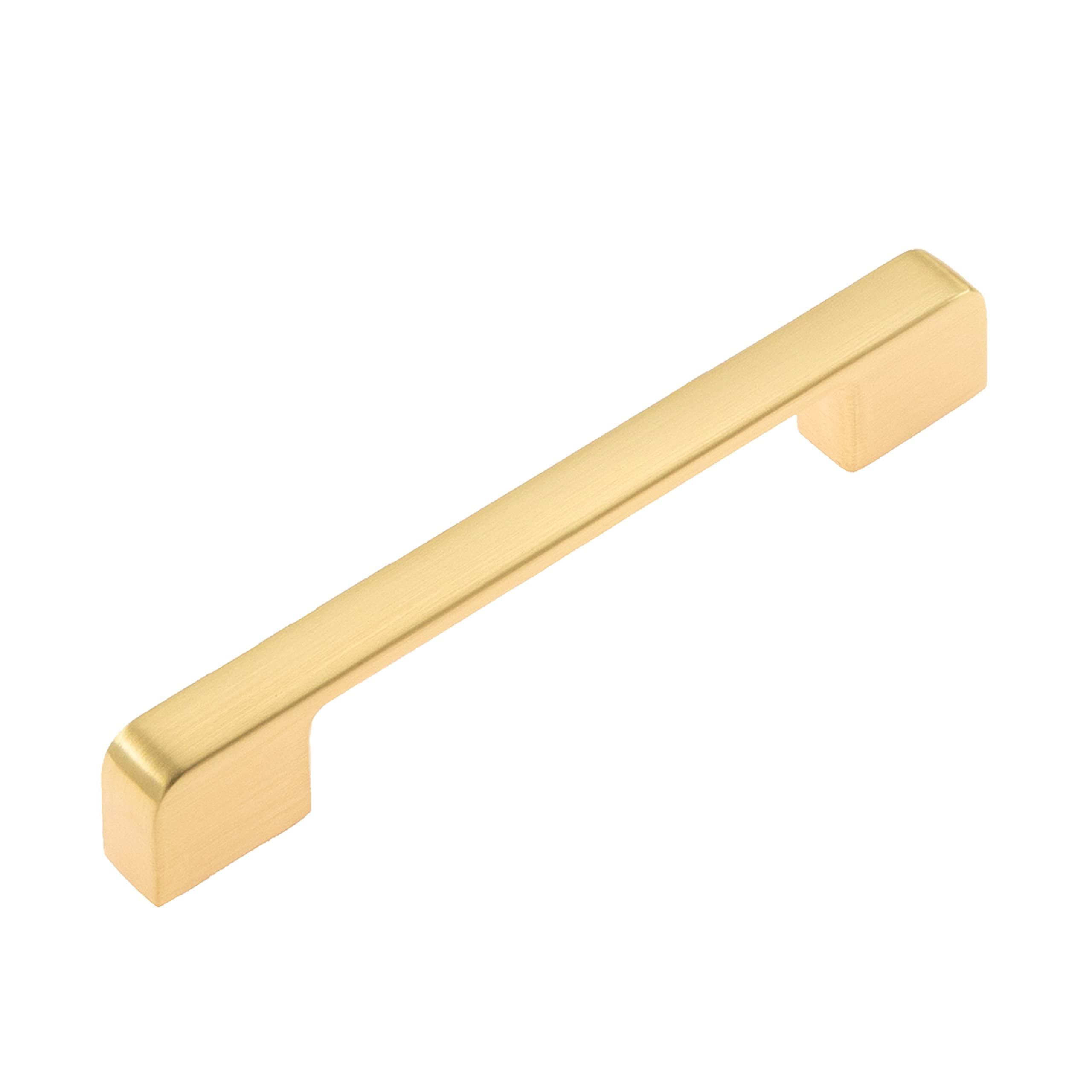 Utopia Alley 5pcs Marino Pull Handle - Decorative Cabinet Drop Pull Handles- Vintage Cabinet Hardware with Hand Finished Brushed Brass - Metal Drawer Pull Handle, 5.0" Center to Center