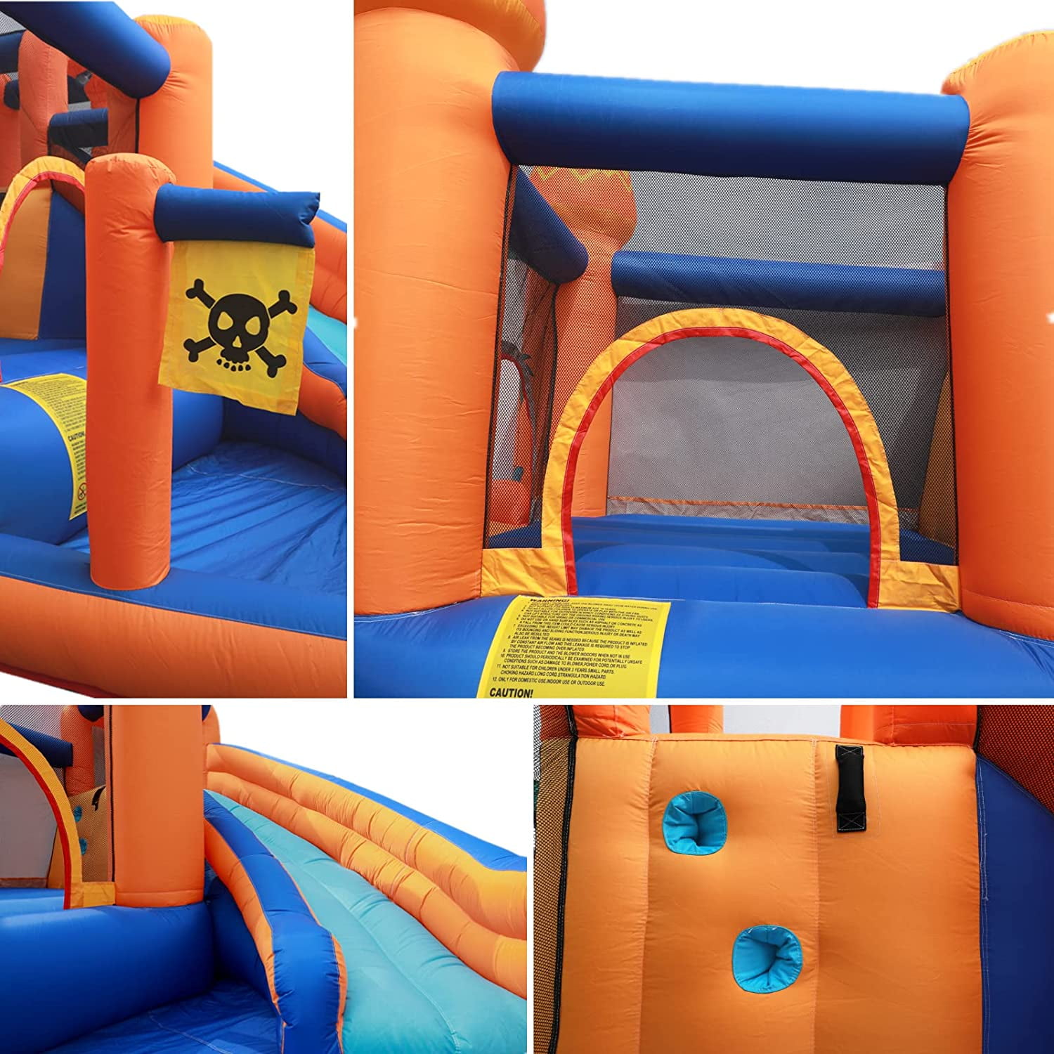 Arlopu Inflatable Bounce House Water Slide with Blower, Outdoor Backyard Jumping Castle Inflatable Play Water Park with Splash Pool for Kids 2-8 Years