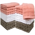 thumbnail image 6 of Pleasant Home Washcloths Set - 12 Pack | 12” x 12” | 100% Ring Spun Cotton Face Towel | Super Soft & Highly Absorbent (Blush Combo, Striped Design), 6 of 7
