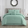 thumbnail image 6 of Lanco Tony Geometric 5 Piece Comforter Set, Mint, Queen, Fill Polyester, Solid, 6 of 6
