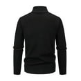 thumbnail image 4 of JTieacloth Knitted Cardigan Sweaters Men's Winter Solid Color Stand Collar Sweater Coat(Black), 4 of 4