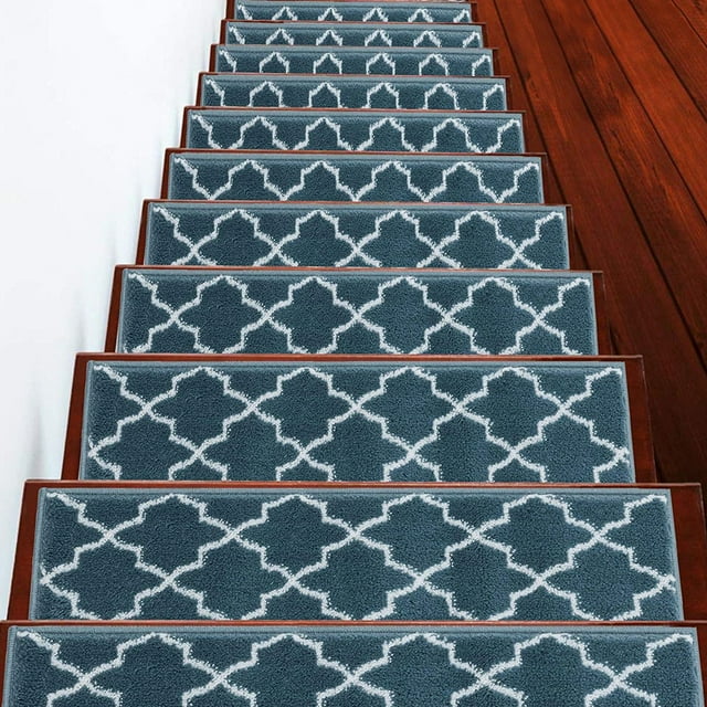 Trellisville Collection Contemporary, Cozy, Vibrant and Soft Stair Tread Mats & Rugs, 9'' x 28''