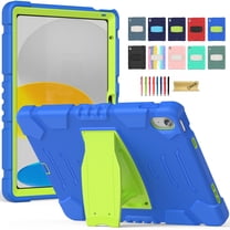 Dteck Case for ipad 10th Generation 10.9 inch 2022, Heavy Duty Shockproof Rugged Protective Cover with Built-in Stand for 10.9" iPad 10th Gen,Blue Green