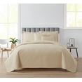 thumbnail image 2 of Nestl 5 Piece Quilt Set King , Soft Microfiber Lightweight Bedspread Coverlet, Modern Style Diamond Weave Bed Cover, Beige Cream, 2 of 5