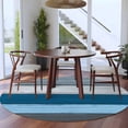 thumbnail image 3 of Coastal Style Round Rugs for Living Room 5ft Vintage Blue Grey Stripe Wood Texture Non Slip Circle Rug Washable Low-Profile Indoor Carpet for Bedroom, Dining Room, Bathroom, 3 of 9