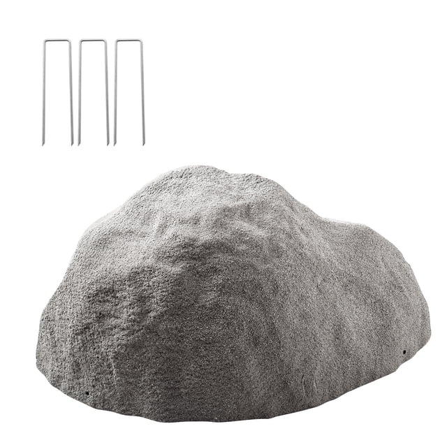 KFFKFF Housse de Faux Rocher, Housse de Pompe pour Puits de Fausses Roche d'Extérieur, Texture Naturelle Réaliste, Rocher Artificiel Léger et Résistant aux Intempéries, Gris Foncé, Taille Moyenne