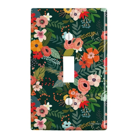 Anna Floral Pattern Plastic Wall Decor Toggle Light Switch Plate Cover