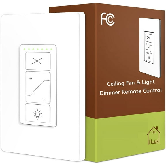 53T Universal Ceiling Fan Wall Remote Control, 3 Speed, Light Dimmer,Dip Switch Compatible with Hampton Bay Harbor Breeze Hunter(no Included Receiver))