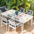 thumbnail image 2 of Easter Bunny Table Cloths for 3 Foot Rectangle Tables, Spring Watercolor Polka Dot Flower Plaid Patio Waterproof Elastic Fitted Tablecloths, Washable Rectangular Table Cover for Camping, 2 of 8