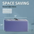 thumbnail image 2 of Coowa 8ft Midsize Ping Pong Table, Foldable Portable Table Tennis Table with Net, 2 High-Performance Ping Pong Paddles and 3 Balls, for Indoor Games, Easy to Move, 2 of 9