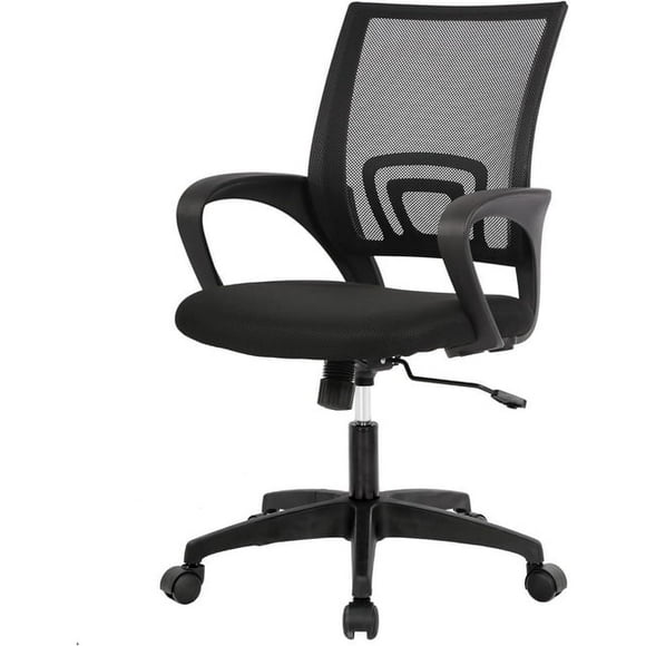 BestOffice Home Office Chair Ergonomic Mesh, Lumbar Support Armrest Executive Rolling Swivel Adjustable Mid Back for Women Adults, Black