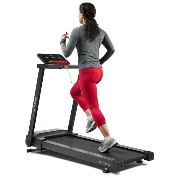 Sunny Health & Fitness Interactive Slim Folding Treadmill, Auto Incline & Free SunnyFit® App Membership– T722022